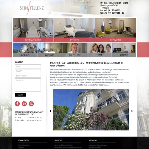 Website for a doctor's office (dermatologist) - modern, clean, minimalistic