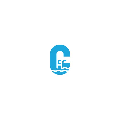 Letter C Pool Cleaning Services Logo Design