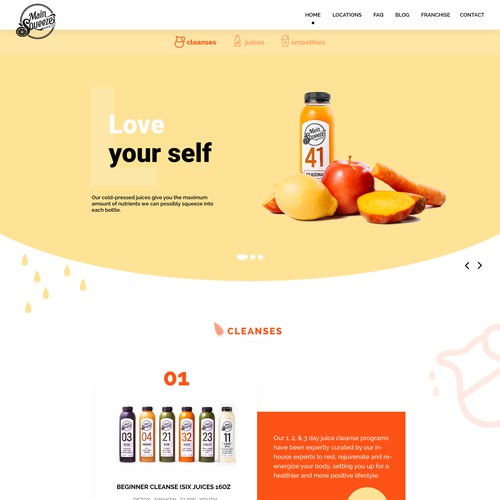 Web Site Design for Main Squeeze Company