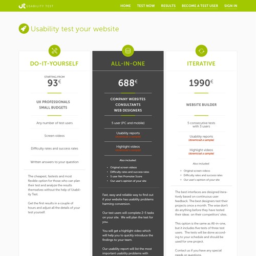 web for usability test