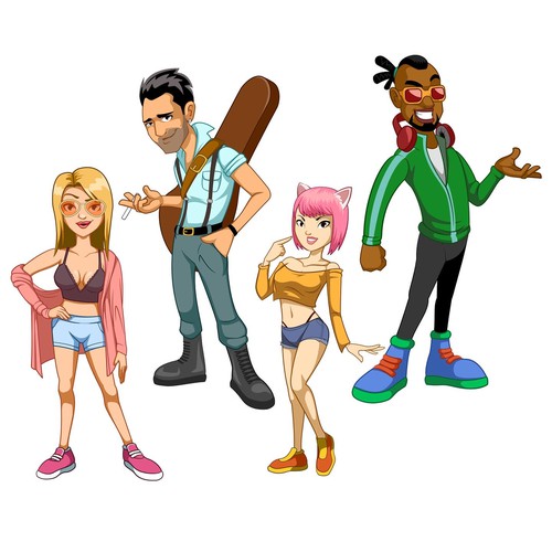 Character designs of urban music characters 