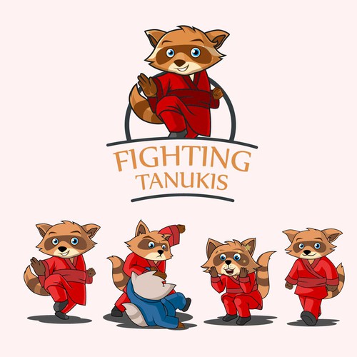 Fighting tanukis