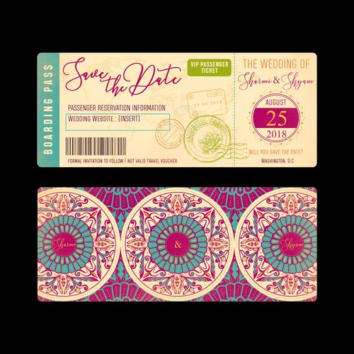 Boarding Pass Wedding Invitation