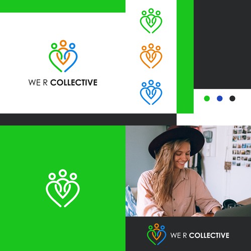 We r collective logo and branding design
