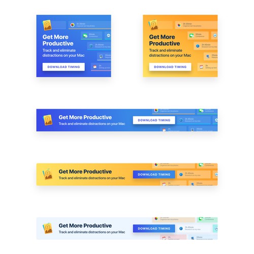 Banners for a time tracking app