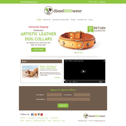 Improve a web page for a dog loving company