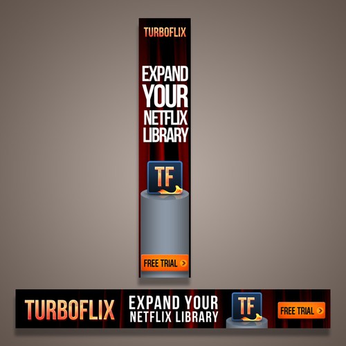 Design banners for TurboFlix - a revolutionary new video service
