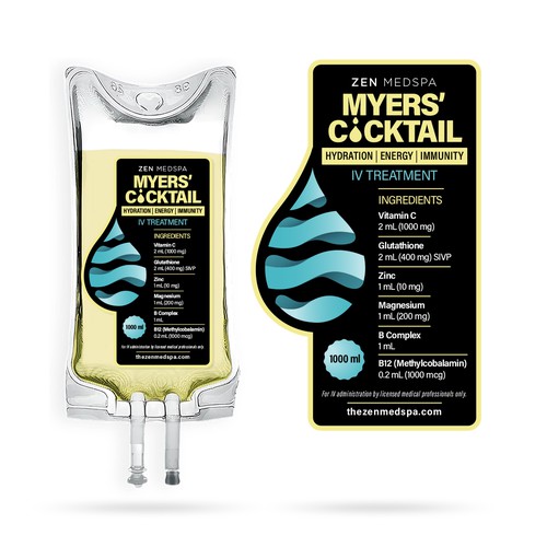 Zen Medspa Myers Cocktail Product Label Design