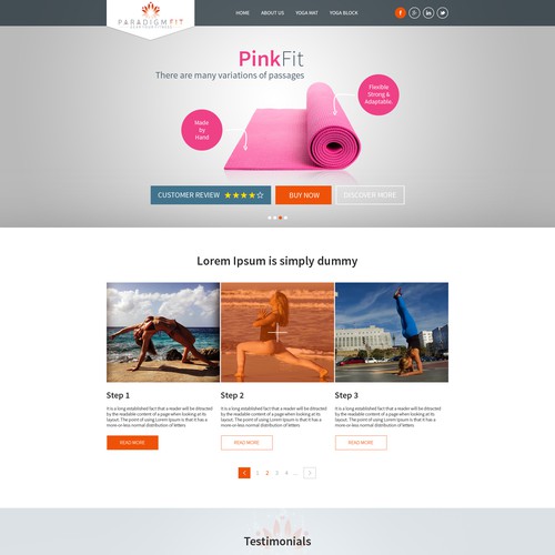 Design a killer website for the exciting yoga + fitness brand ParadigmFit.