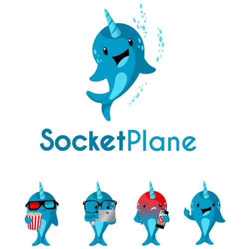 Narwhal mascot and logo