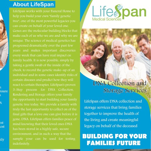 Create a visually capturing brochure fore Lifespan Medical Sciences