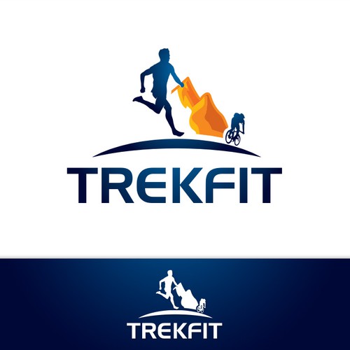 Creative Logo of a virtual fitness experience among famous treks.