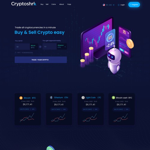 Cryptoshark Trading website design
