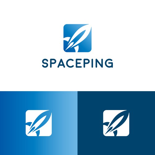 Rocket logo for a space research organization.