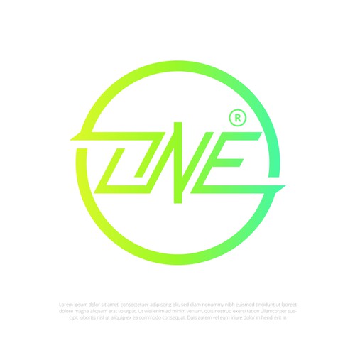 Sporty Green 'ONE' Logo Brand Concept