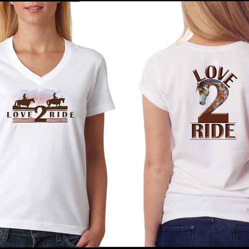Love 2 Ride T-shirt for girls/women who love horseback riding