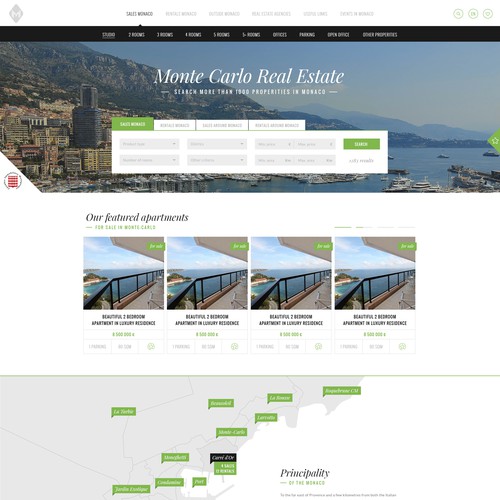 Design concept for Monte Carlo Real Estate