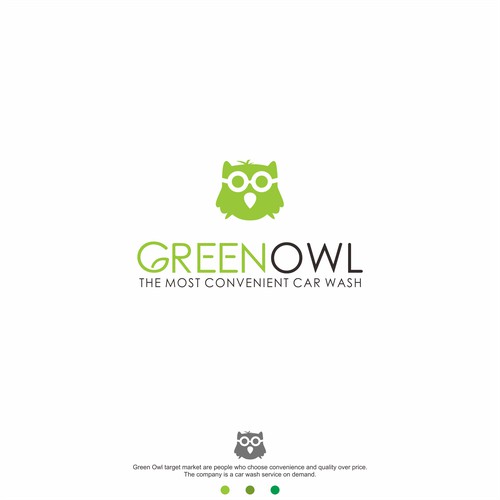 green owl logo concept