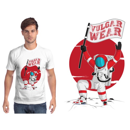 HipHop Urban T-Shirt featuring a man on the Moon (or Distant Plant)