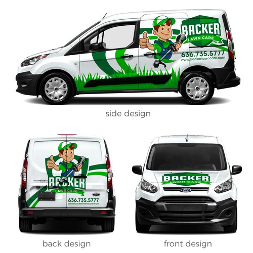 Backer Lawn Care Van Wrap design