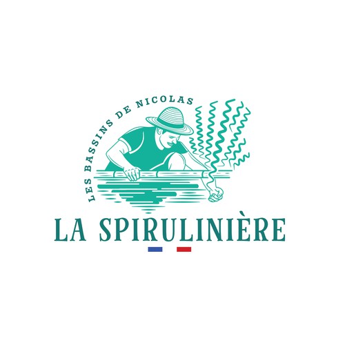 Spirulina farming logo design
