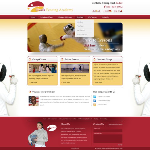 Elite Fencing Academy Website (PSD)