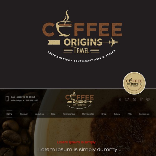 Coffee and travel co. Logo branding 