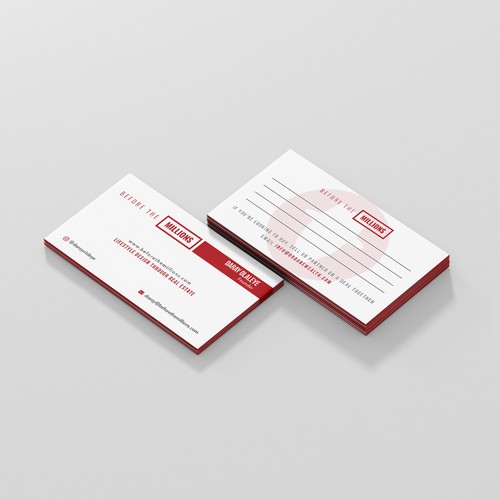 Business Card Design for BEFORE THE MILLIONS 