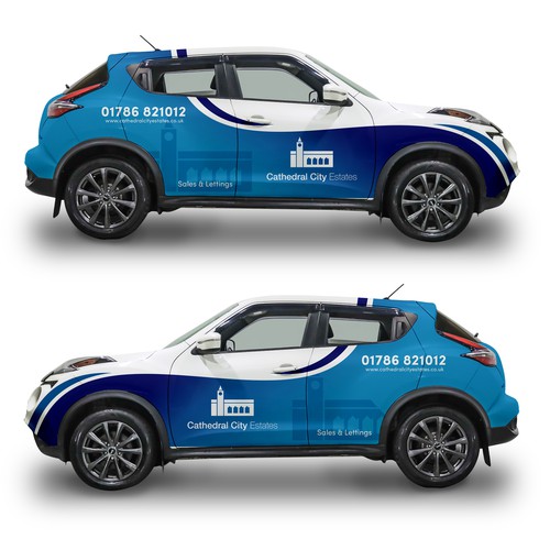 Clean fresh & modern car wrap design Nissan Juke (white)