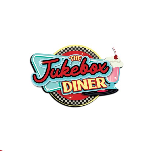 1950's retro logo concept for the jukebox diner 