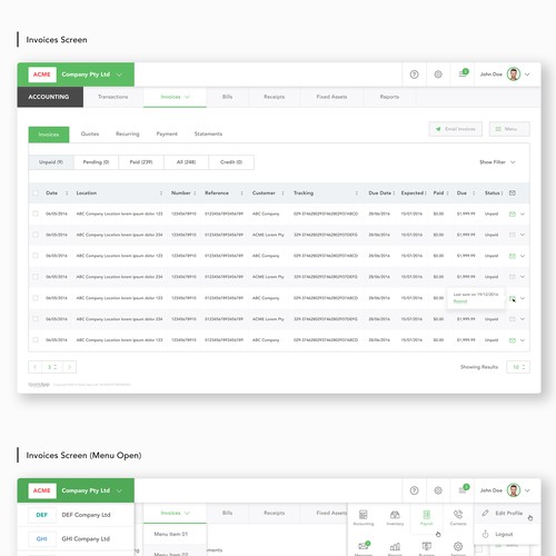 App Design for Accounting Application