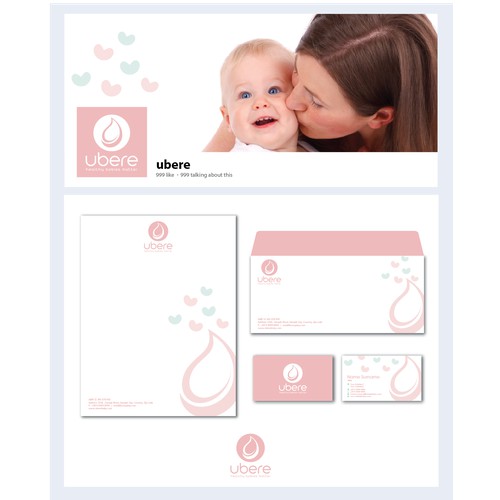 Brand identity pack: New baby merchandise company, focusing on breastfeeding related products