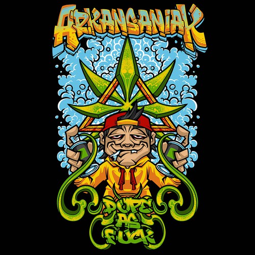 Marijuana Graffiti T-Shirt Design