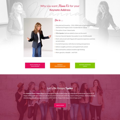 Squarespace Website Improvement For Motivational Speaker and Book Author. 