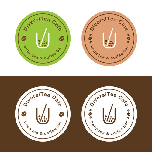 Logo concept for boba tea and coffee