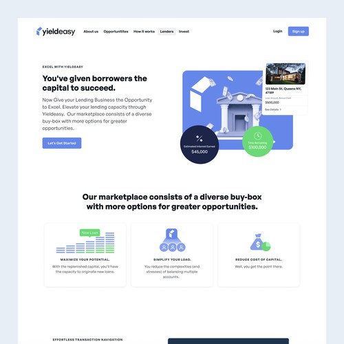 Real estate investment landing page