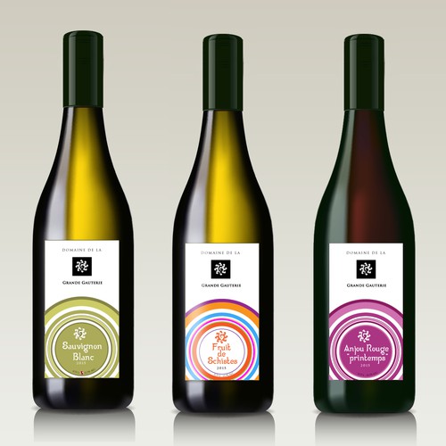 Wine labels for french production.