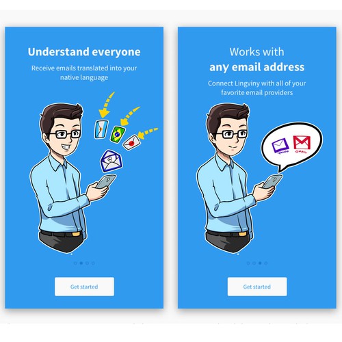 4 Onboarding illustrations for an APP