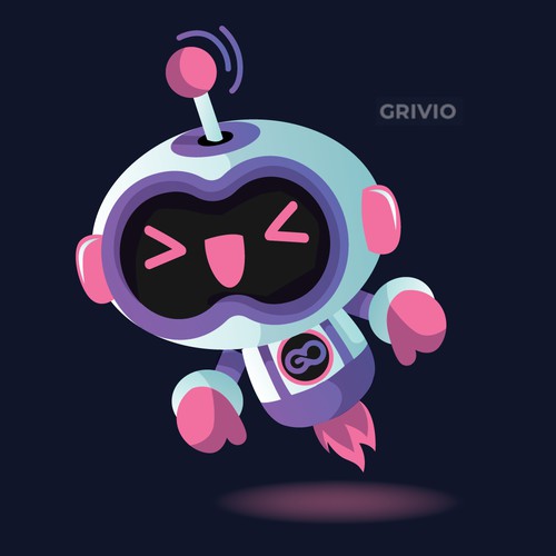 flying robot mascot 