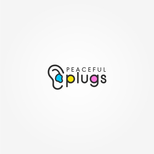 a clean and simple logo for custom earplugs company, Peaceful Earplugs