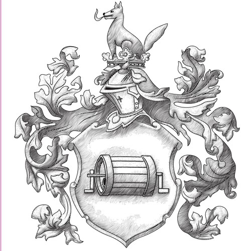 Family coat of arms - engraving