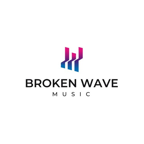 Minimalist Logo design for Broken Wave Music