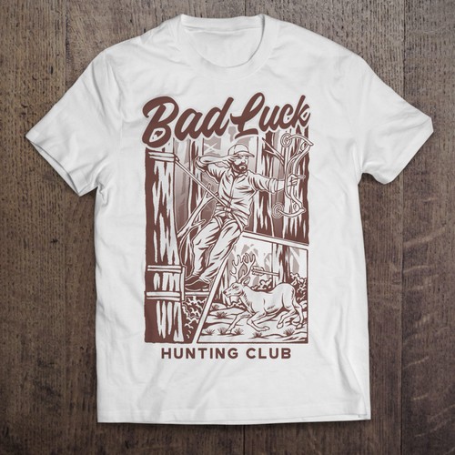 Deer hunter vintage illustration