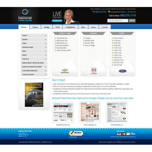 Website Design for Ecommerce Business - Truck Parts Retailer