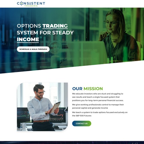 Financial Traders Landing page design
