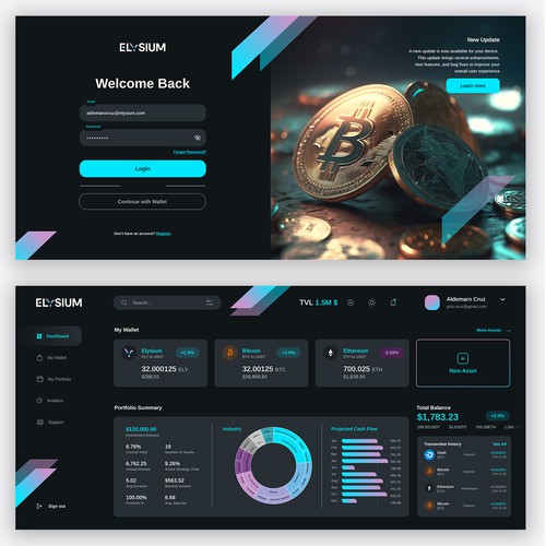 Dashboard for Elysium - Cryptocurrency