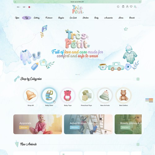 Website for Tres Petite - Online children’s store