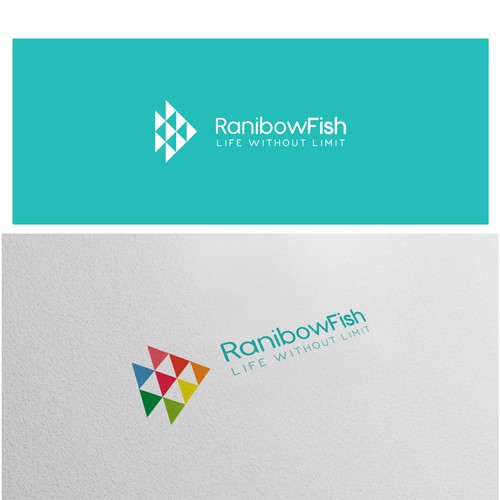 Create a company logo for RainbowFish Healthcare International