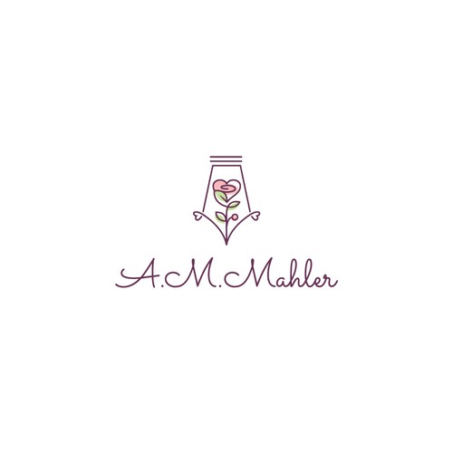 Feminine logo for a romance author