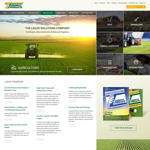 Home page design for agriculture company 